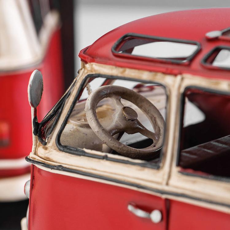 Набор из двух держателей для книг Красный минивэн Фольксваген Bookend Red Volkswagen Van