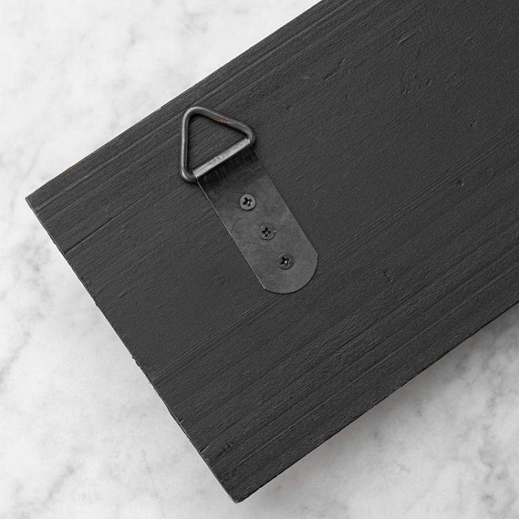 Пятиместная настенная вешалка из состаренного дерева Coat Hanger Black Patina With 5 Hooks