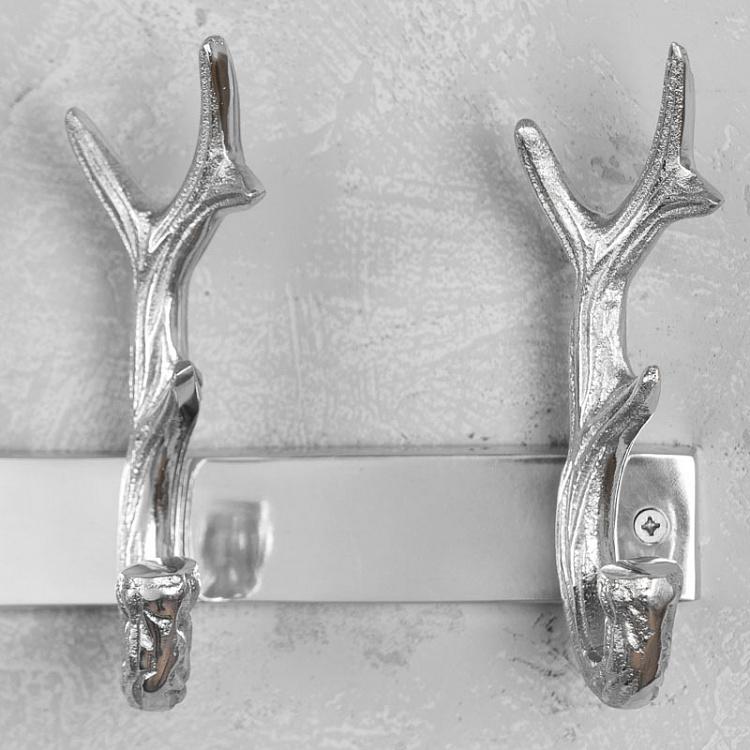 Четырёхместная настенная вешалка со стилизацией оленьих рогов Coat Rack Antlers 4 Hooks