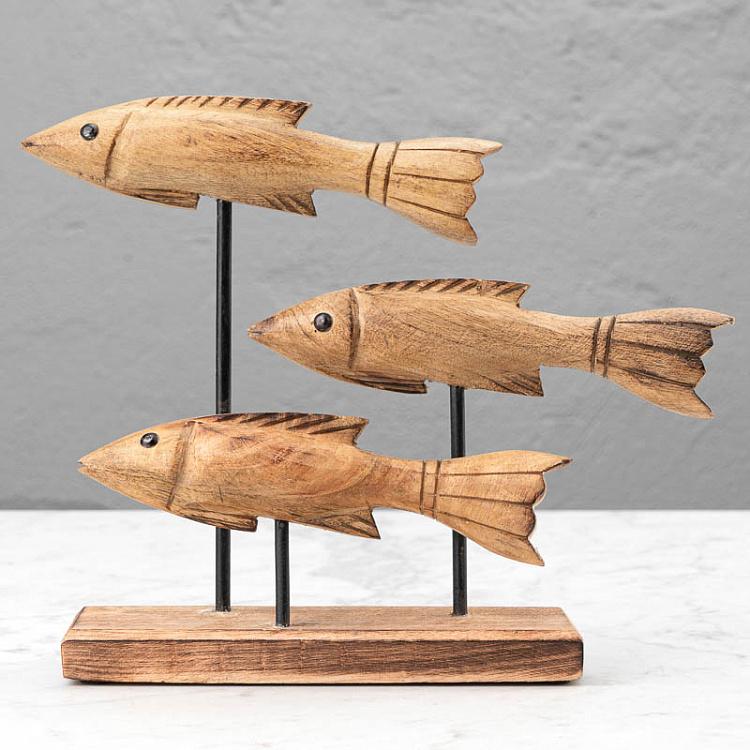 Статуэтка из дерева манго Рыбы Decorative Object Fish Mango Wood