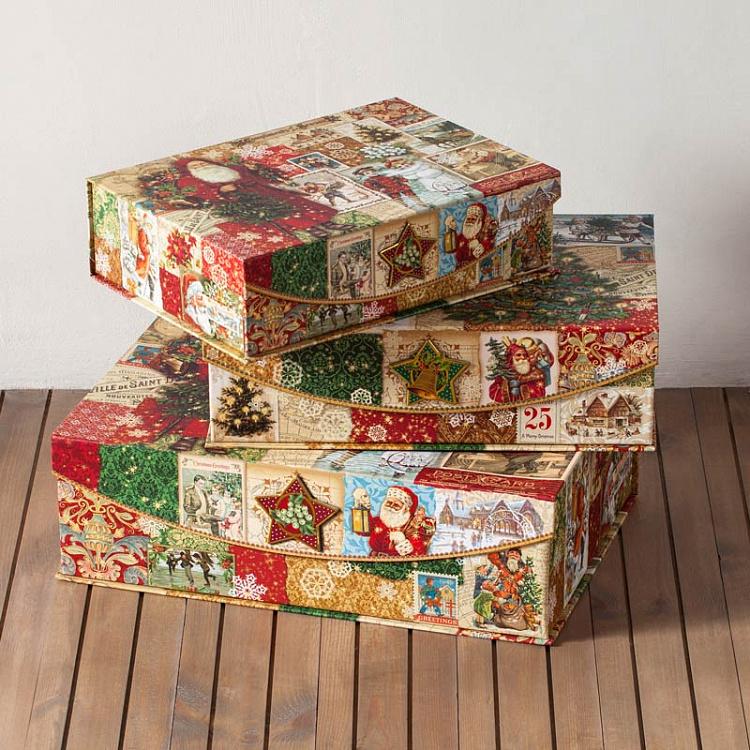 Подарочная коробка Рождество, L Nest Flip Top Box Xmas Victoriana Large