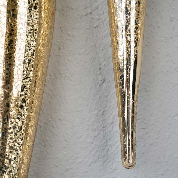 Набор из двух ёлочных светодиодных подвесок Антик Set Of 2 Glass Led Light Antique Drop Box Champagne Battery Operated 30 cm