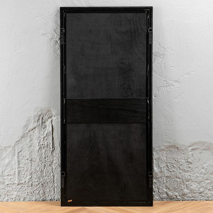 Панорамная картина-принт Хвост Павлина чёрно-белая, левая часть Animal Peacock Black White 1 Left