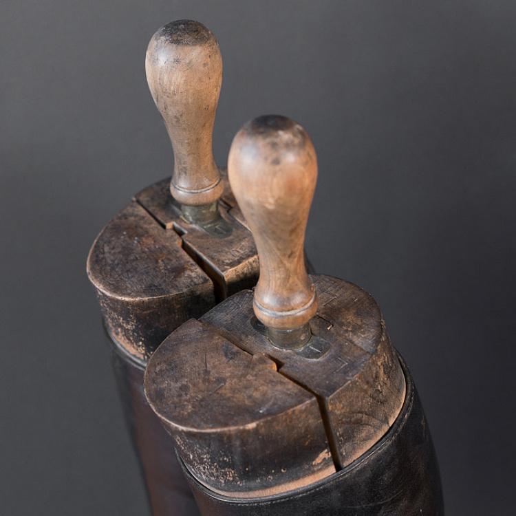 Винтажные сапоги для верховой езды 3 Vintage Black Riding Boots With Shoe Lasts 3