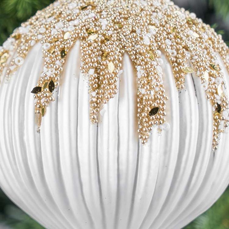 Ёлочная игрушка Бронзовый шар с пудрой Ball With Powder Bronze 8 cm