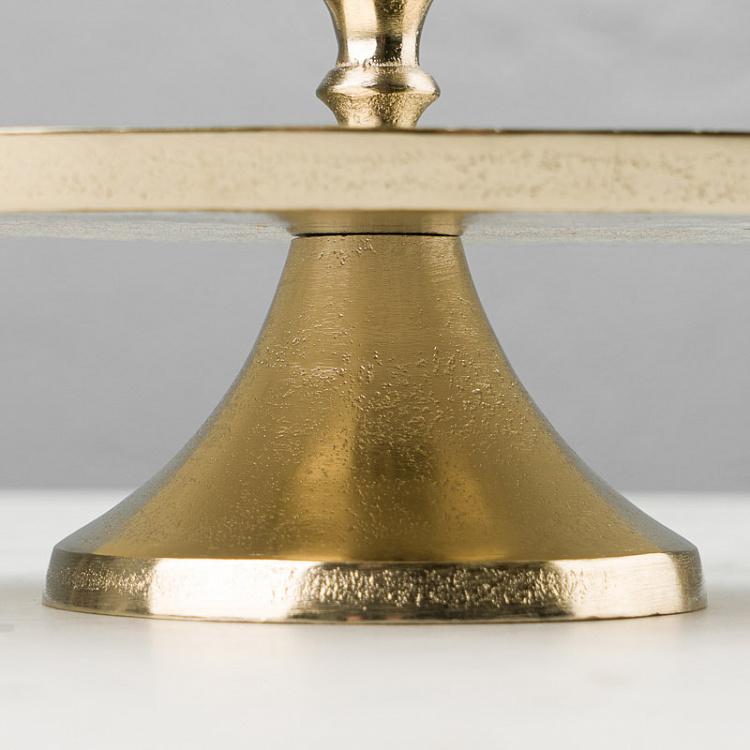 Золотистая двухуровневая овальная сервировочная подставка 2 Tier Oval Plate Gold