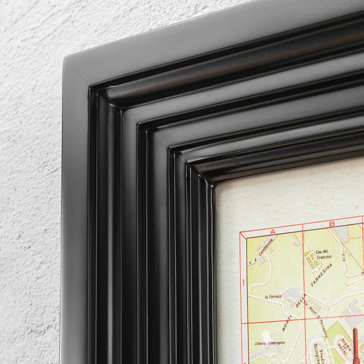Картина-принт Карта Рима, чёрная рама Classic Map Rome, Black Wood