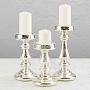 Набор из 3-х подсвечников Set Of 3 Glass Antique Candle Holder Silver Champagne