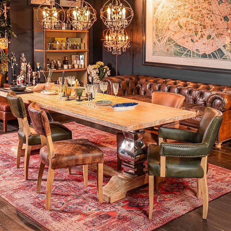 Стул Ньюпорт с подлокотниками, светлые ножки Newport Dining Chair, Oak Brown