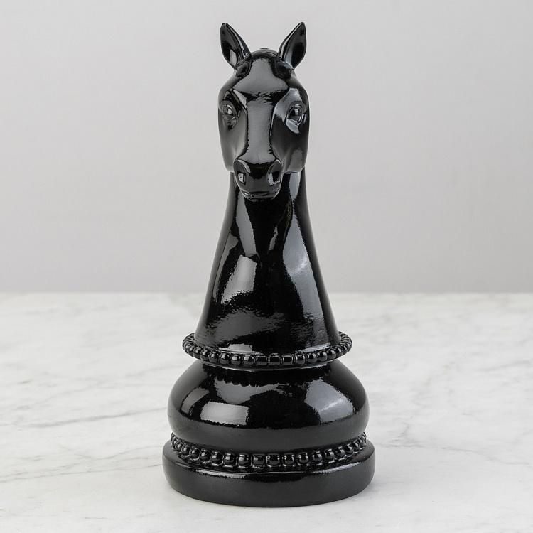 Статуэтка Шахматная фигура Конь Chess Horse Shiny Black