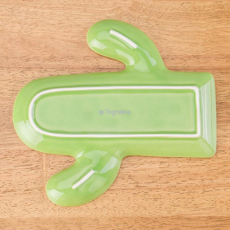 Салатовое сервировочное блюдо Пачи кактус Pachy Cactus Plate Light Green