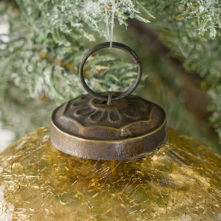 Ёлочная игрушка Золотистый состаренный шар Aged Ball Gold 10 cm