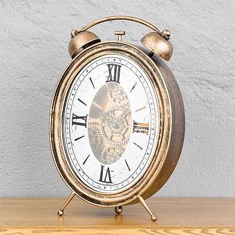 Chester Antique Gold Table Clock With Gears 1