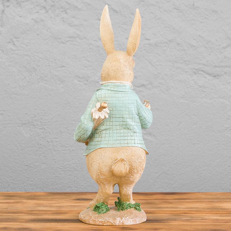 Новогодняя фигурка Опаздывающий кролик Too Late Rabbit Cream Blue 41 cm