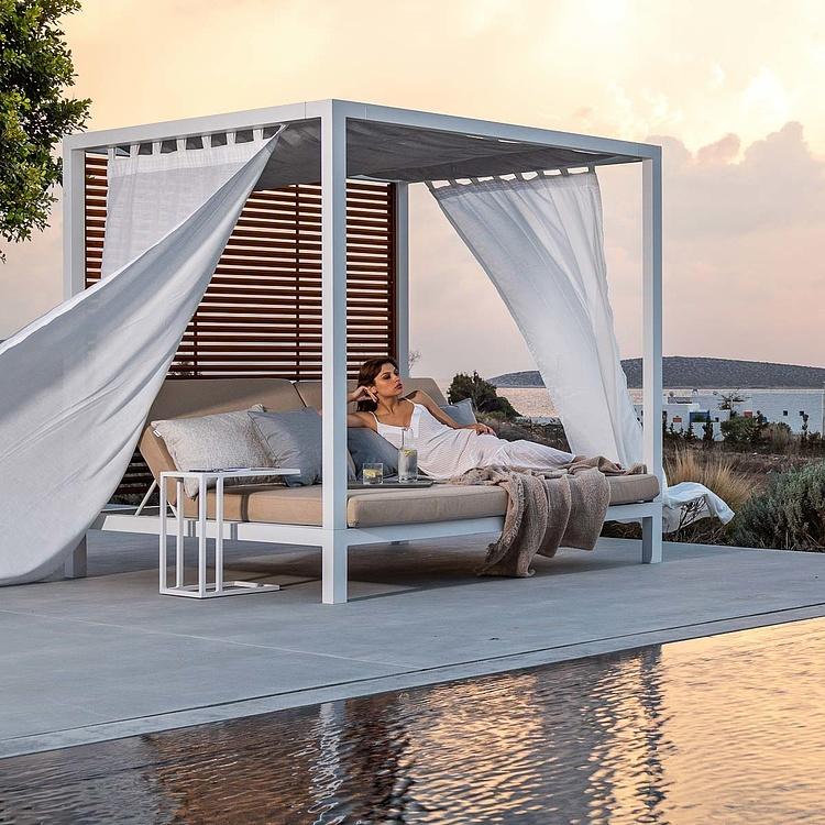 Белый садовый шатёр Каса Gazebo White Casa, Golden Teak