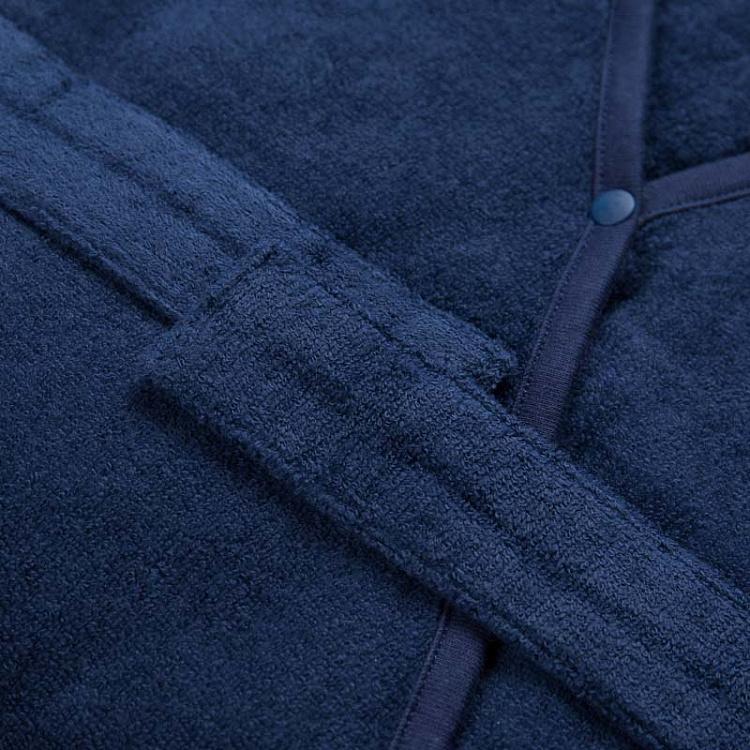 Сверхтонкий тёмно-синий халат, размер M Ultra-Thin Soft Pile Bathrobe Dark Blue M