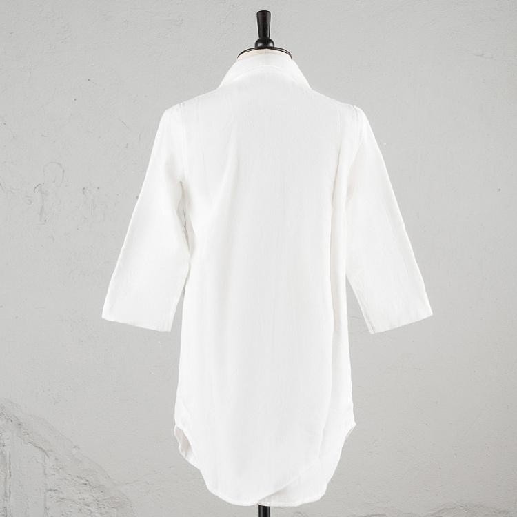 Легкая ночная хлопковая рубашка, размер M Airy Feel Shirt Robe Sleep Wear White M