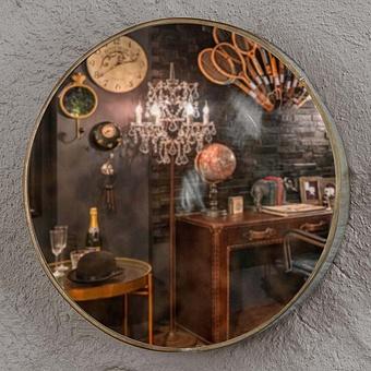 Iron Round Mirror discount