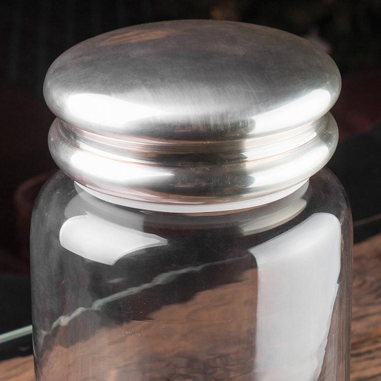 Стеклянная банка с металлической крышкой, L Glass Box With Metal Cover Top Large