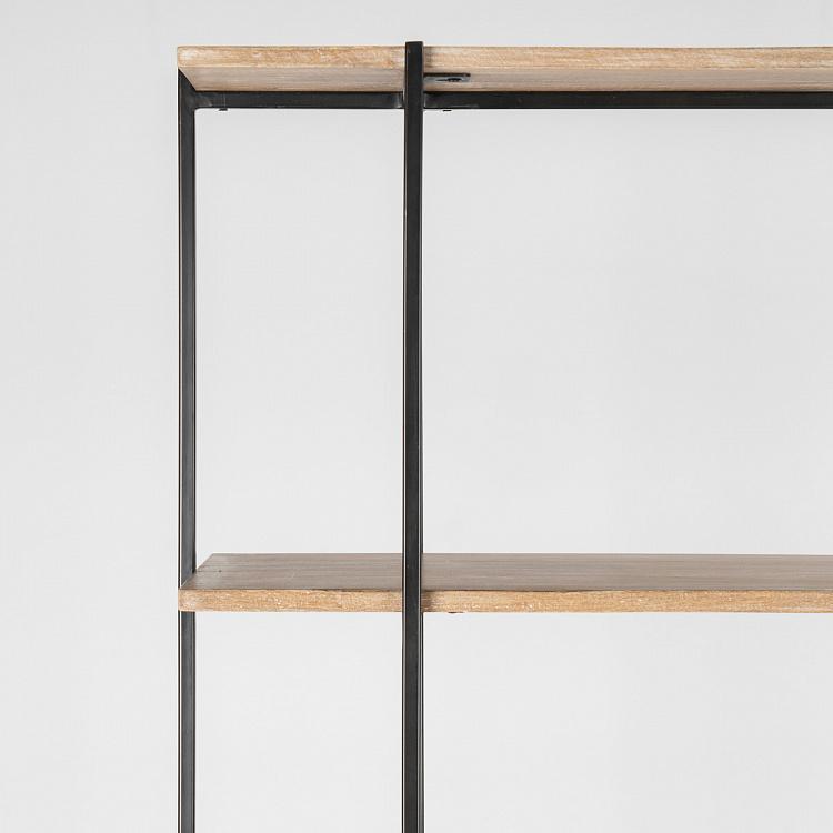 Узкий стеллаж на пять полок из дерева манго Тропики Shelf 5 Levels Metal And Mango Wood