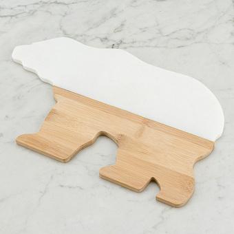 Bamboo And Marble Bear Tray