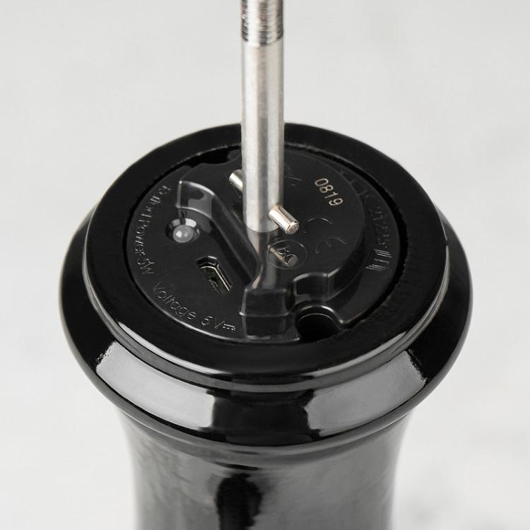 Электрическая мельница для перца Париж, чёрный лак Paris Electric Pepper Mill Black Gloss