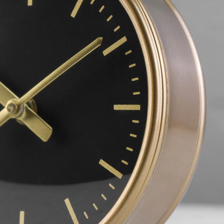 Настольные круглые часы на подставке с латунной отделкой Table Clock Brass Finish