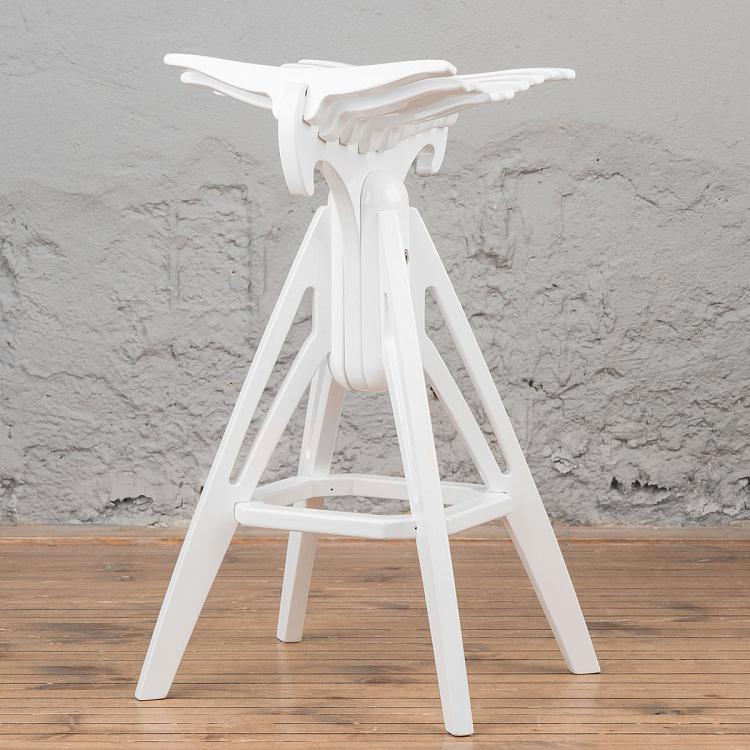 Белый низкий барный стул Бык Bull Barstool Low White