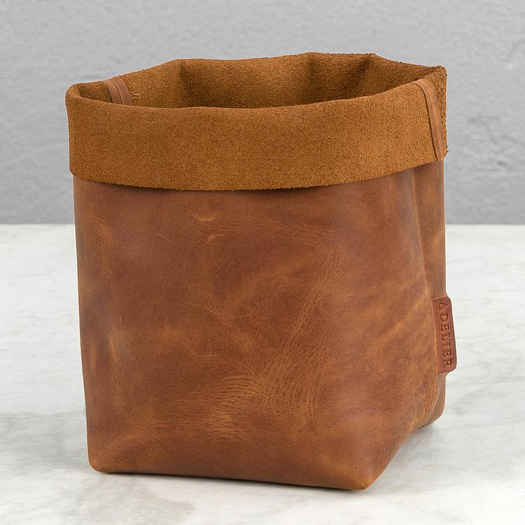 Кожаная корзина для хранения Leather Storage Basket