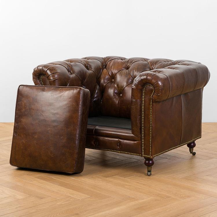 Кресло Сенат, коричневые дубовые ножки Senate 1 Seater, Maroon Brown Oak PF