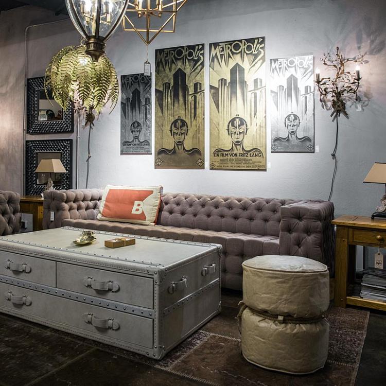 Картина с золотой поталью и текстом Метрополис, L Metropolis Gold Text Large