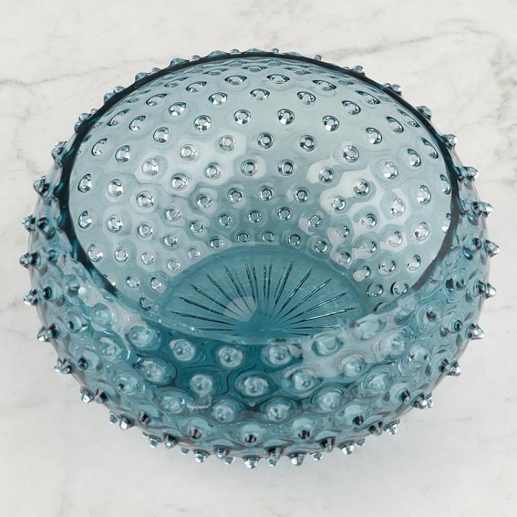 Дымчато-голубая салатница Даймонд Diamond Bowl Underlayered Blue Smoke