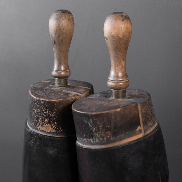 Винтажные сапоги для верховой езды 3 Vintage Black Riding Boots With Shoe Lasts 3