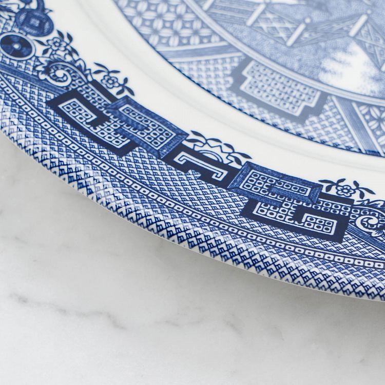 Сервировочная тарелка Голубая ива Blue Willow Serving Plate