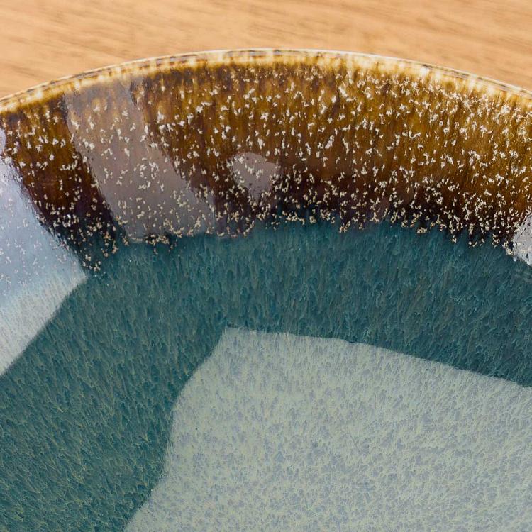 Суповая тарелка сине-коричневая Блум Bloom Blue And Brown Soup Plate