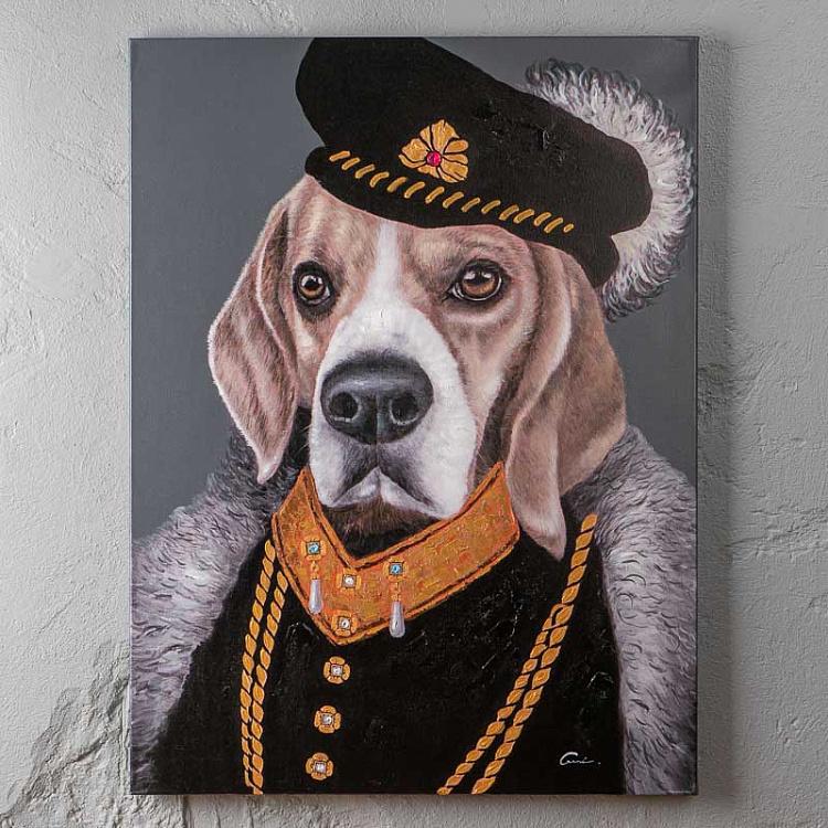 Картина акрилом на холсте Барон Бигль Canvas Acrylic Painting Baron Beagle