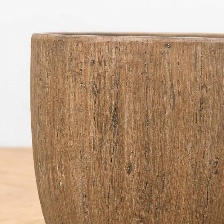 Кашпо-чаша Эффектори светлый дуб, M Effectory Wood Bowl Pot Light Oak Medium