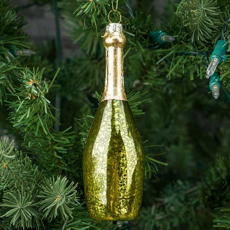 Ёлочная игрушка Шампанское Glass Hanger Champagne Green 14 cm