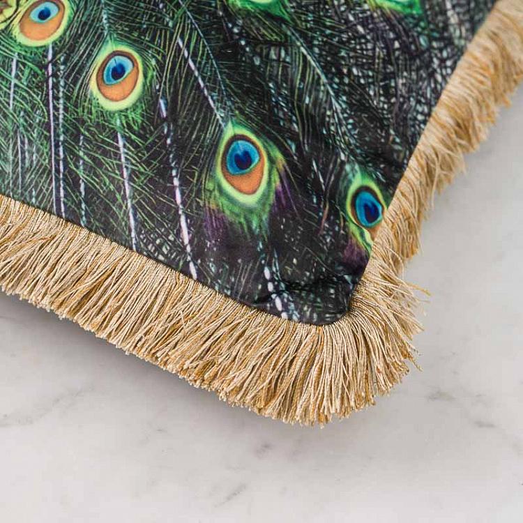 Декоративная подушка с бахромой Павлин Cushion With Fringes Peacock
