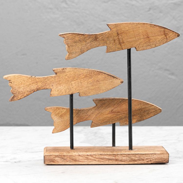 Статуэтка из дерева манго Рыбы Decorative Object Fish Mango Wood