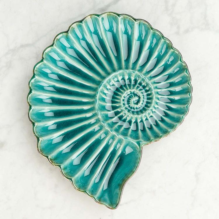 Круглое сервировочное блюдо Морская ракушка, L Aqua Round Shell Dish Large