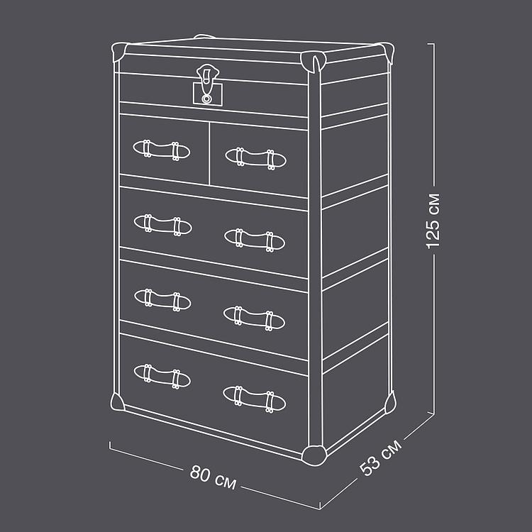 Комод-сундук Трансатлантик, светлое дерево,  H Transatlantic Chest High, Light Wood D