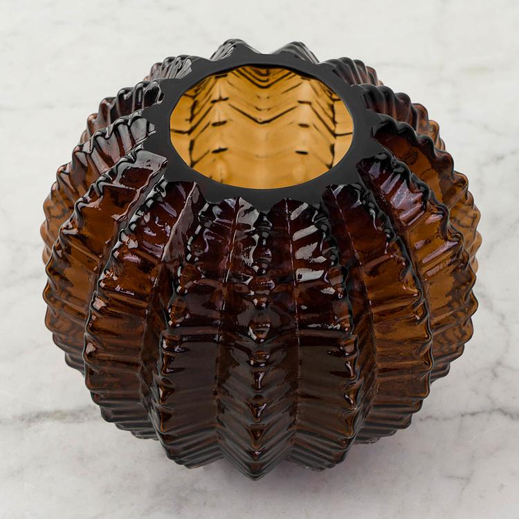 Ваза янтарного цвета Кактус, S Cactus Shape Amber Glass Vase Small