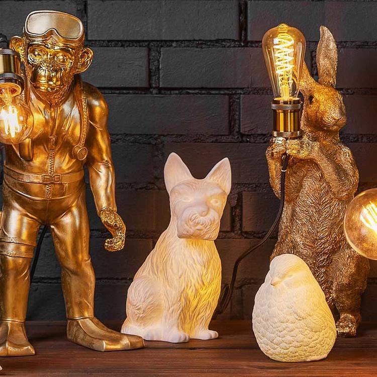 Фарфоровая настольная лампа Шотландский терьер Table Lamp Scottish