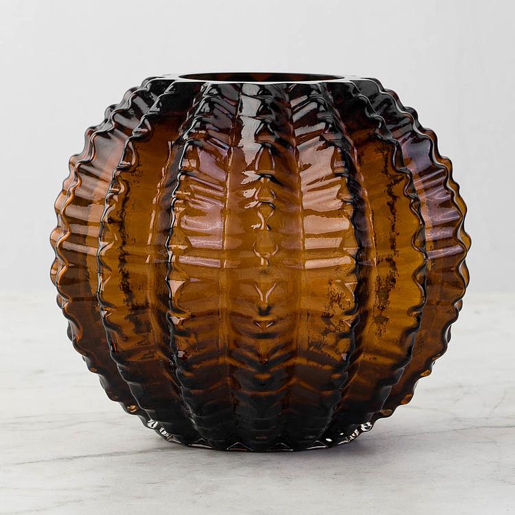 Ваза янтарного цвета Кактус, S Cactus Shape Amber Glass Vase Small