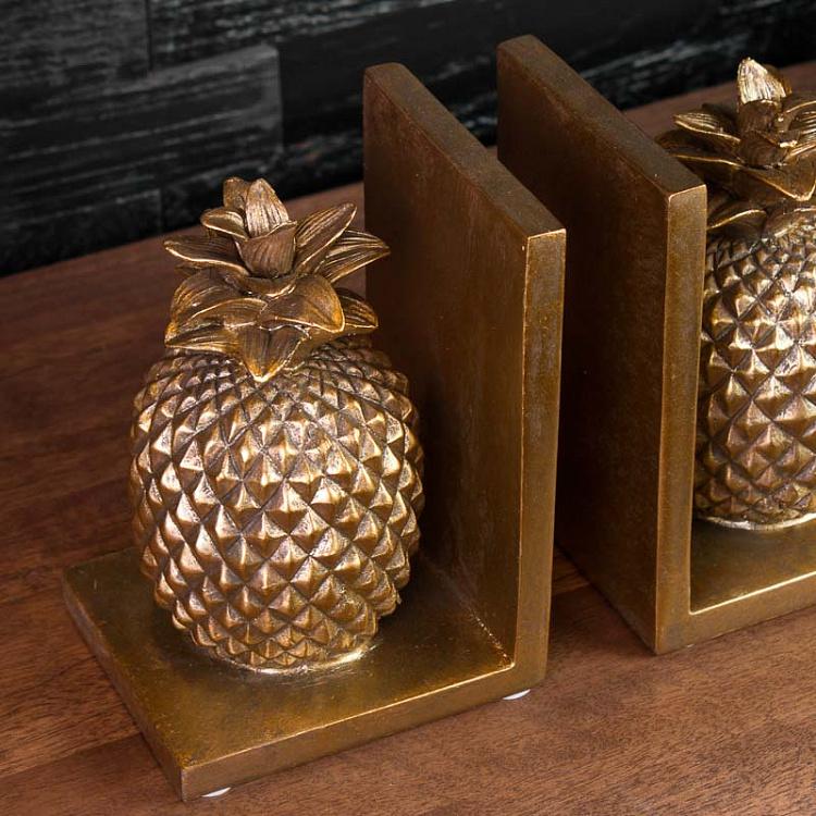 Набор из двух держателей для книг Ананасы Bookend Golden Pineapples