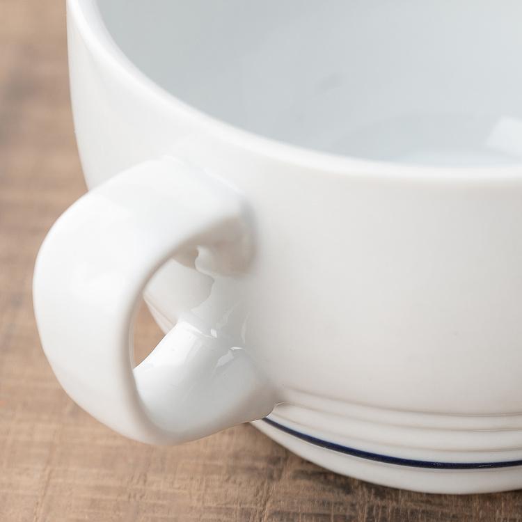 Чашка и блюдце для завтрака Синяя полоска Filo Blue Breakfast Cup And Saucer