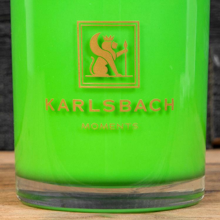 Аромасвеча в салатовом стакане с золотой крышкой Роза Aroma Candle In Light Green Glass With Gold Lid Rose