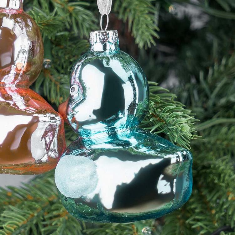 Набор из двух ёлочных игрушек Уточки розовая и голубая Set Of 2 Ducks Pink And Blue 11 cm