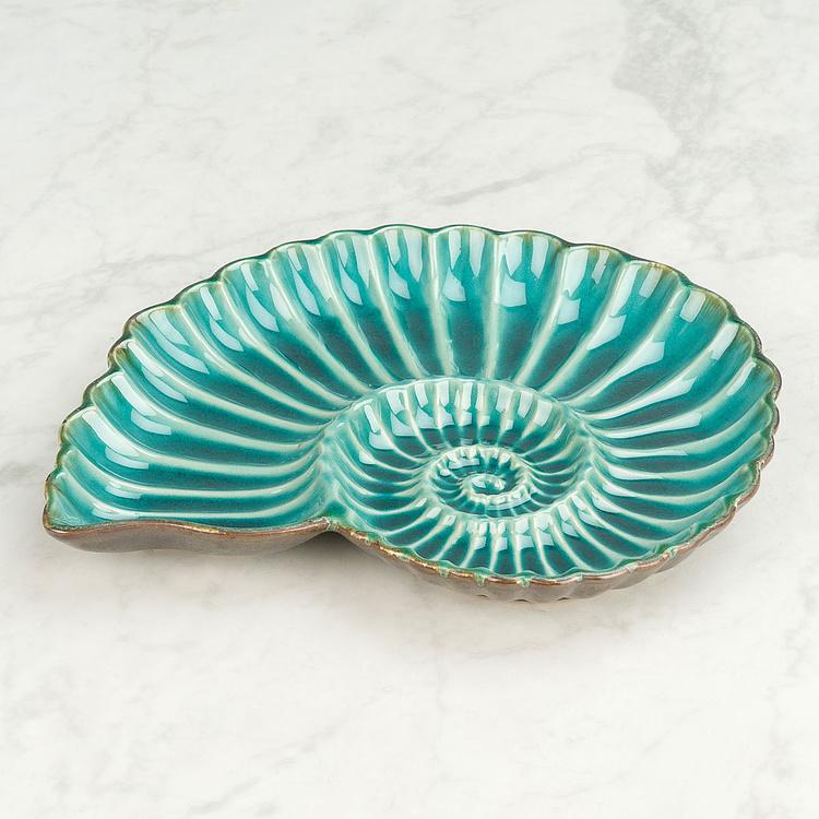 Круглое сервировочное блюдо Морская ракушка, L Aqua Round Shell Dish Large